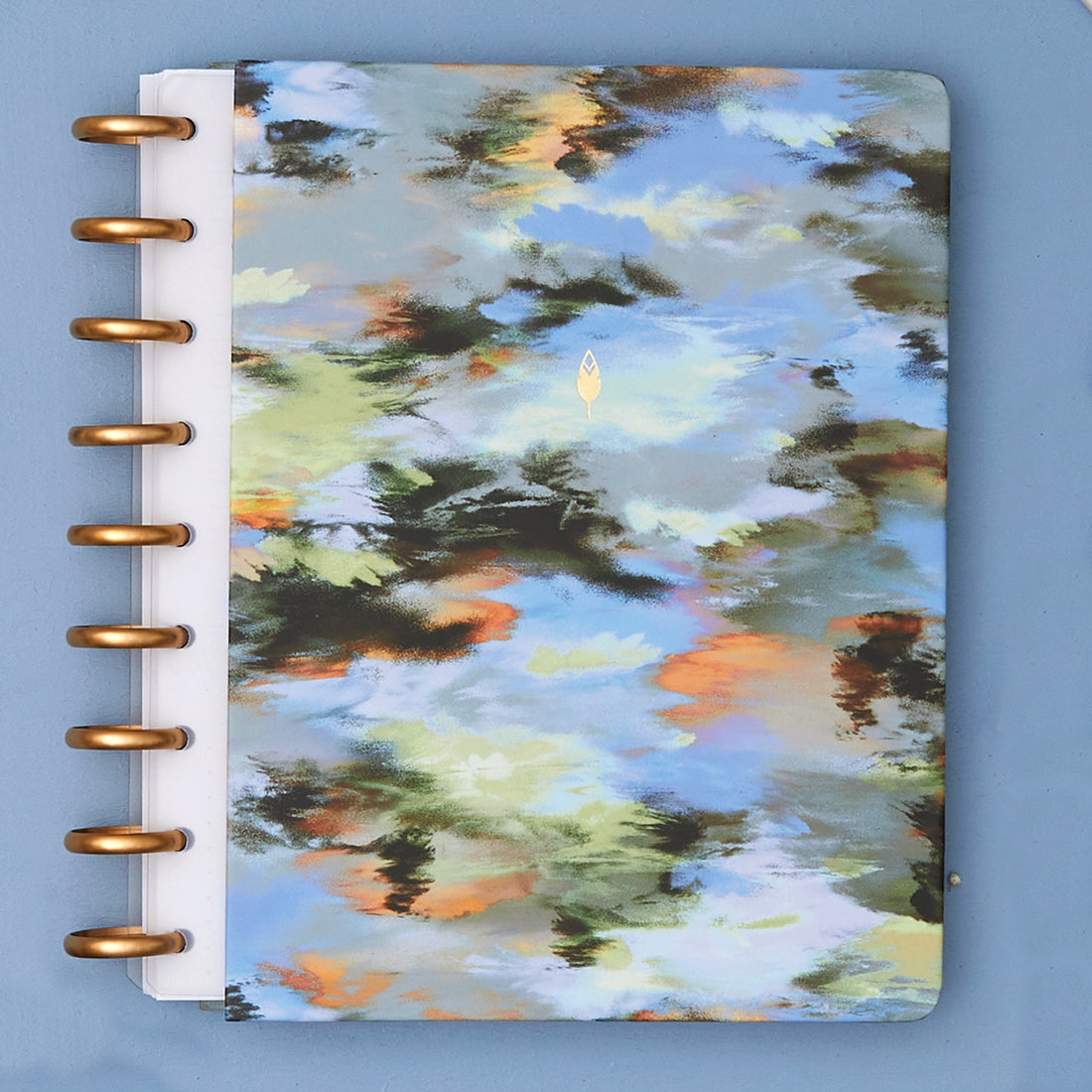 brushed abstract 7x9 hard cover for inkwell press disc bound system