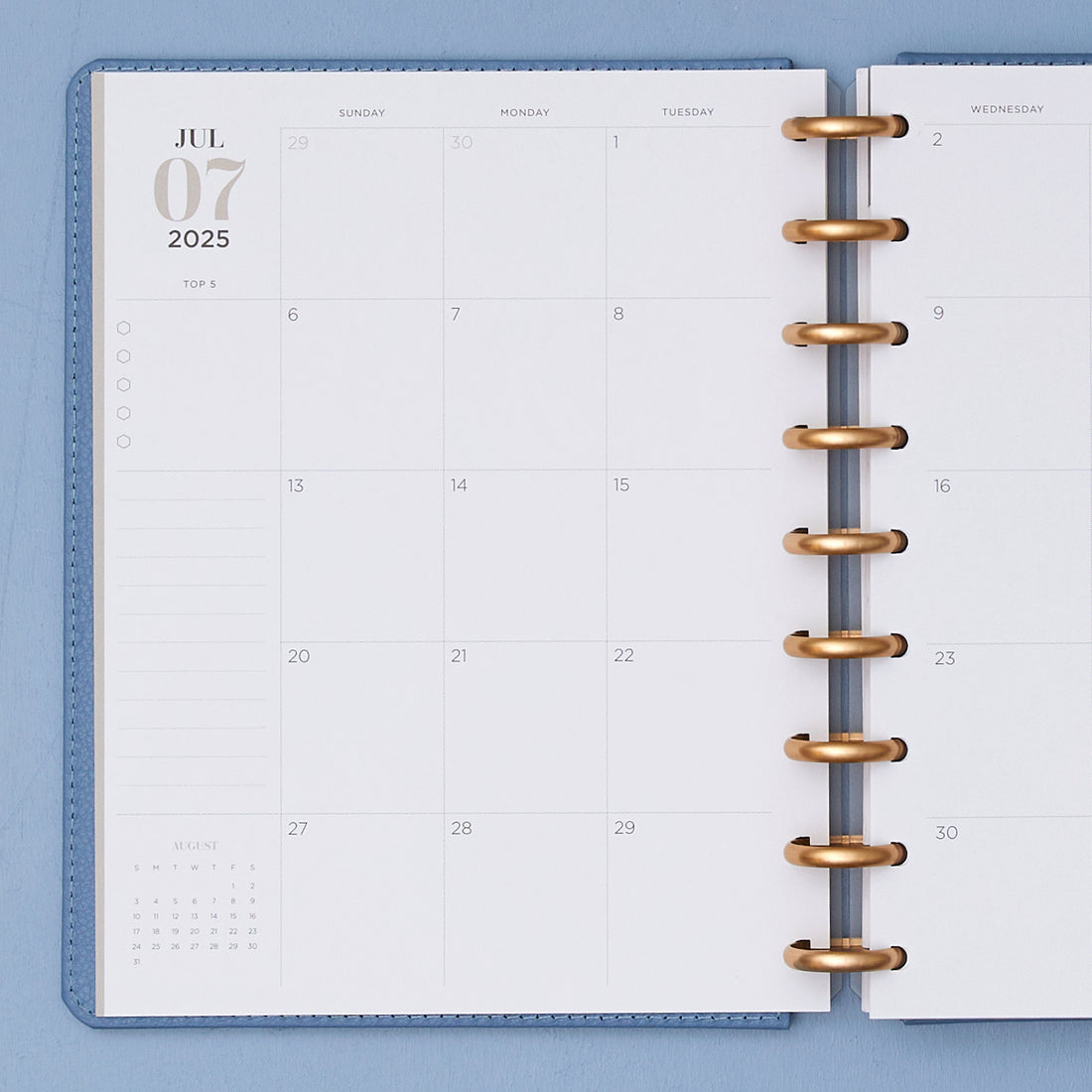 7x9 monthly spread for inkwellpress discbound system