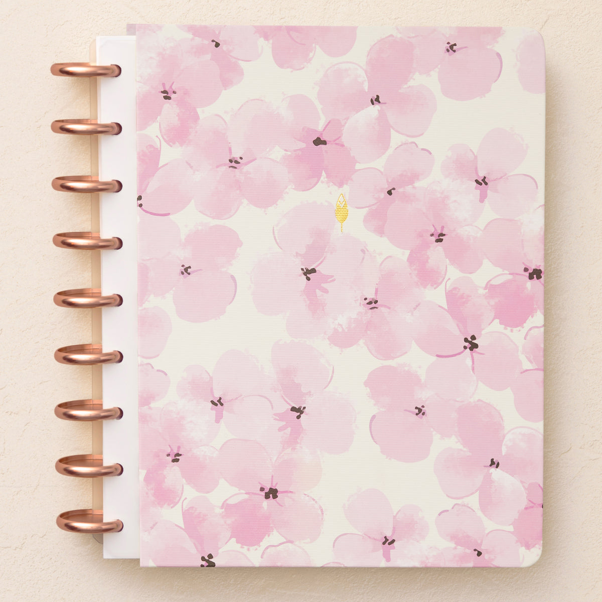 hard cover featuring pink blossoms and florals on a 7x9 size and disc system