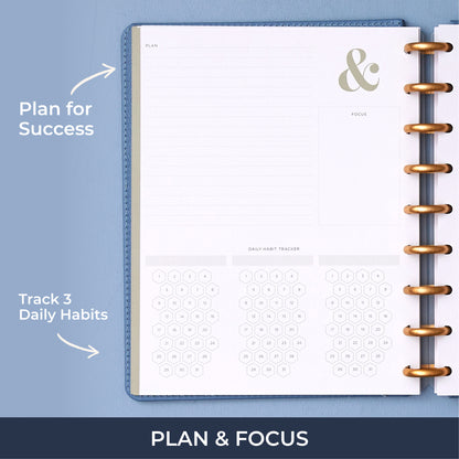 plan for success with ample writing space, and track your daily habits