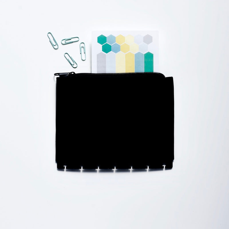 Sleek Black Storage Pouch for Accessories and Stickers from Inkwell Press
