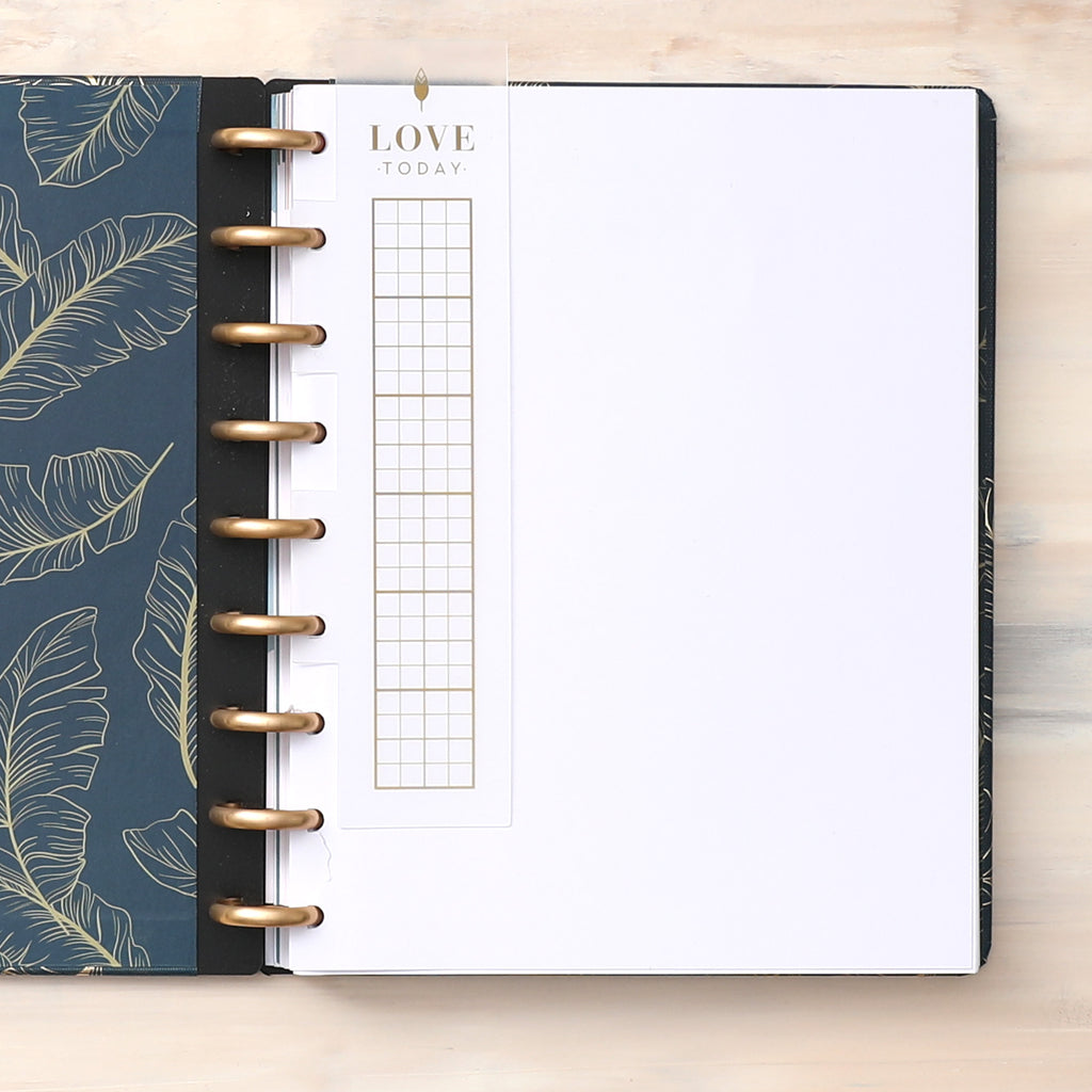 Flexible snap-on bookmark or page marker for your inkwell press planner with quote "Love Today"