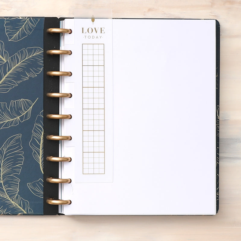Flexible snap-on bookmark or page marker for your inkwell press planner with quote "Love Today""