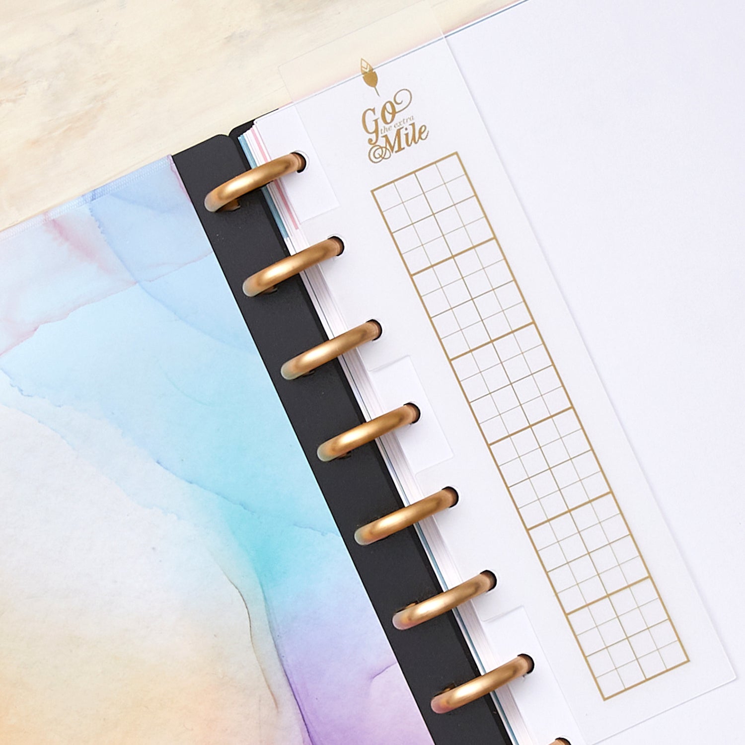 Flexible snap-on bookmark or page marker for your inkwell press planner with quote &quot;Go The Extra Mile&quot;&quot;