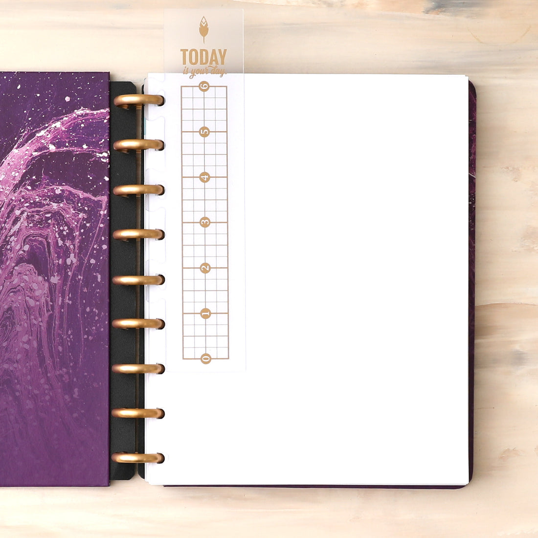 Flexible snap-on bookmark or page marker for your inkwell press planner with quote &quot;Today is your Day&quot;