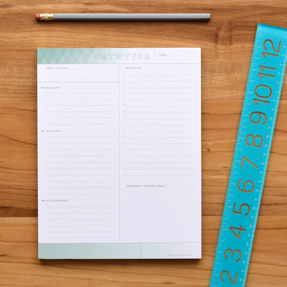  inkWELL Press Daily Focus Notepad showing Colorful Daily Schedule and Accomplishments